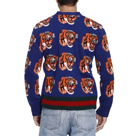 gucci tiger jacquard cardigan.